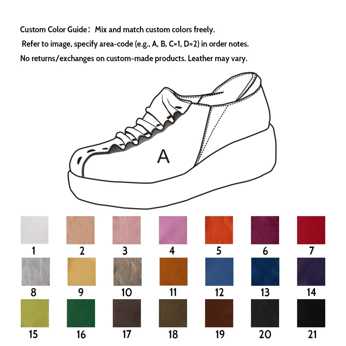 Custom Color Women’s Casual Slip-On Wedge Loafers Leather Platform Shoes with Pleated Design in Black
