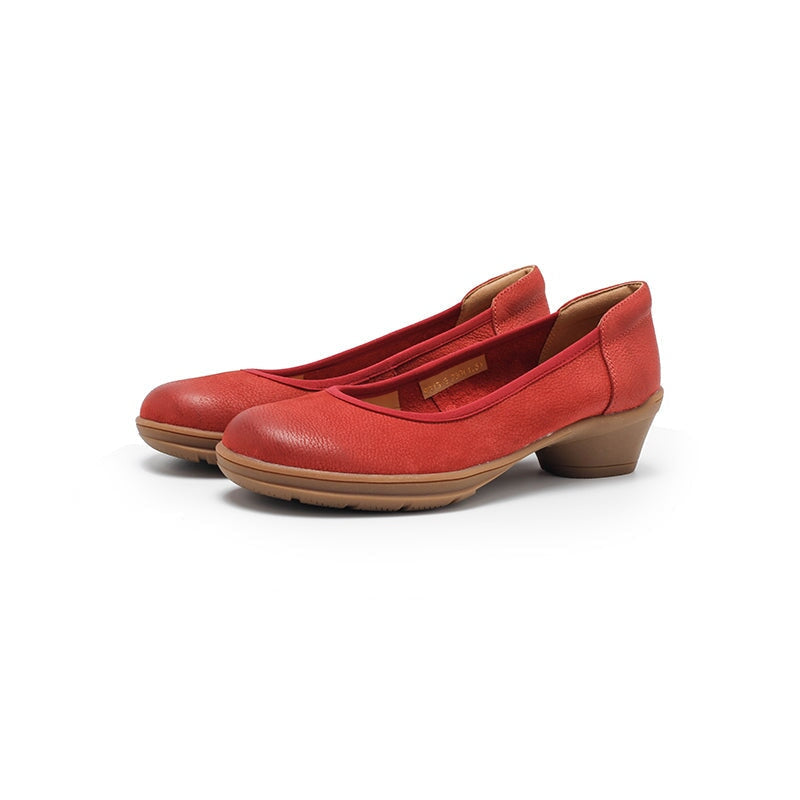 Dwarves Handmade Nubuck Leather Work Shoes Round Toe Loafer Pumps In 6 Colors