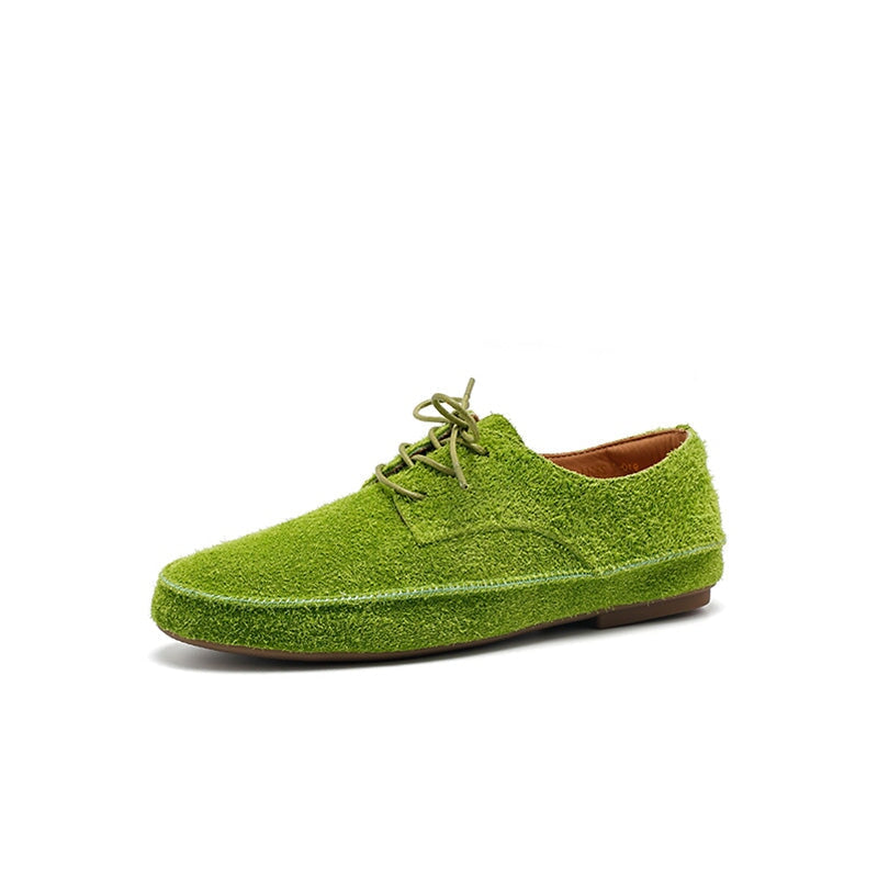 Dwarves Handmade Suede Oxford Shoes Women with Hidden Wedge in 5 Colors