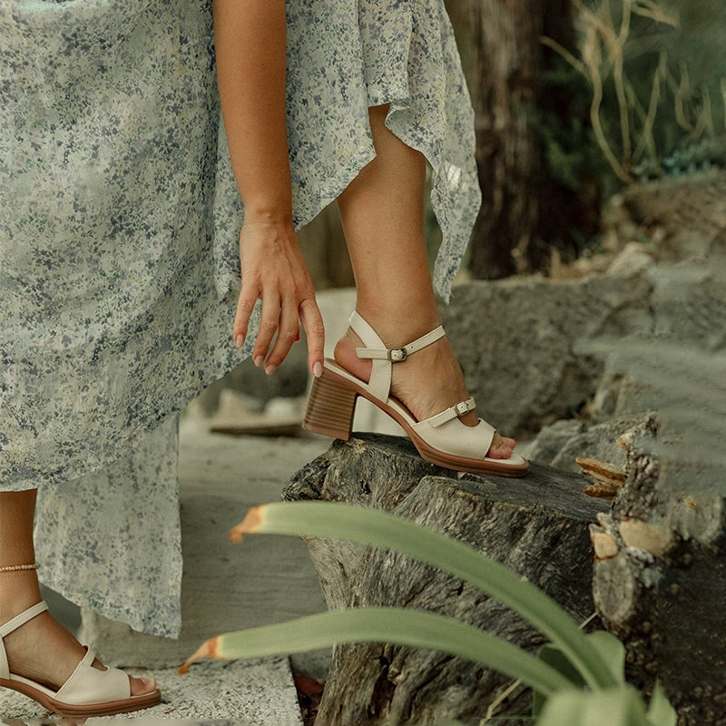 Leather Open Toe Slingback Gladiator Sandals with 70mm Block Heel in Black/Coffee/Beige