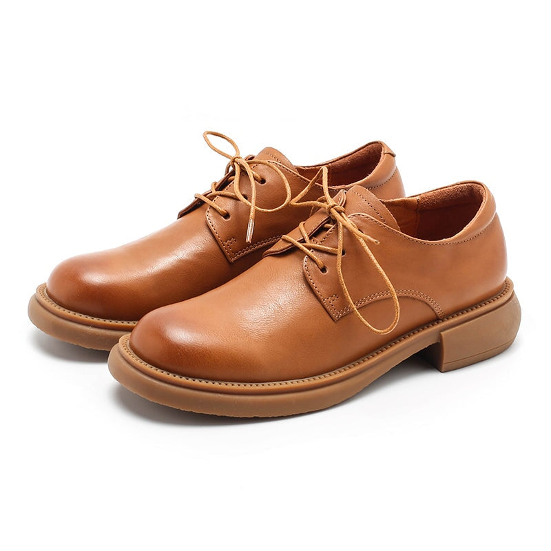 Dwarves Vegetable Tanned Leather Derby Shoes Lace Up Oxfords in Brown/Khaki/Black