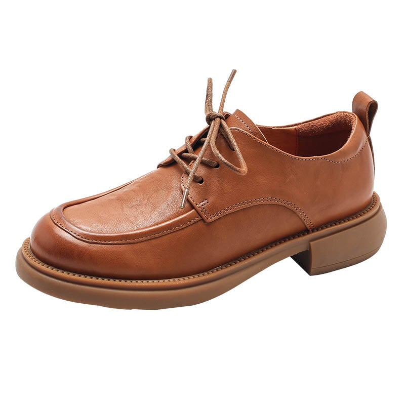 Dwarves Women's Oxford Derby Shoes Handmade Vegetable Tanned Leather in Khaki/Brown/Black